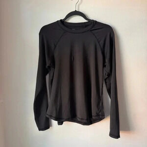 Women's Hurley Black Rashguard Medium Swimsuit Top -085